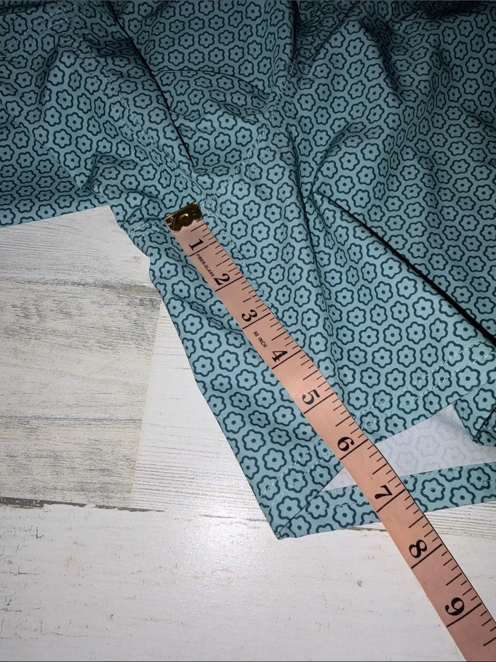 J. Crew Men's Teal Geometric Swim Trunks